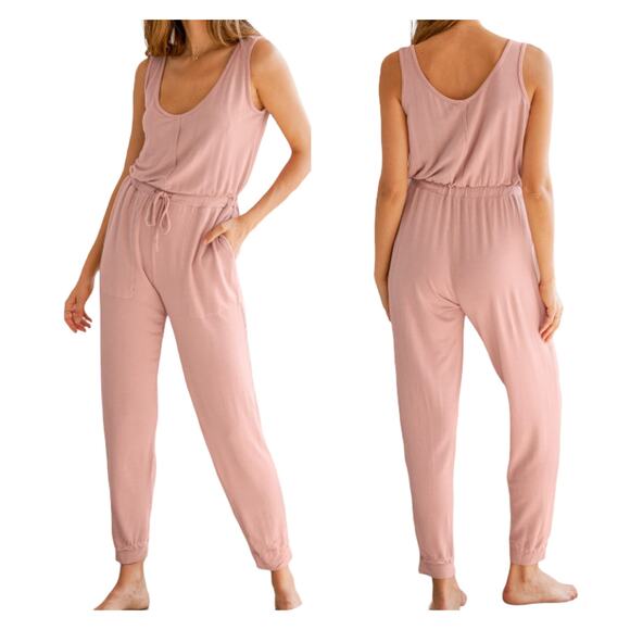 Lulu’s Winslet Pink Soft Knit Sleeveless Romper Barbiecore Jumpsuit XS NWT - Picture 1 of 12